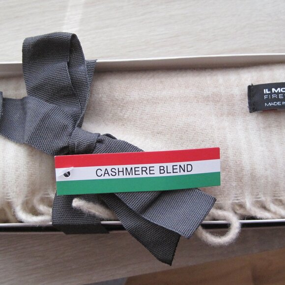 IL MORO FIRENZE Cashmere Blend Plaid Scarf Made in Italy - Picture 1 of 4